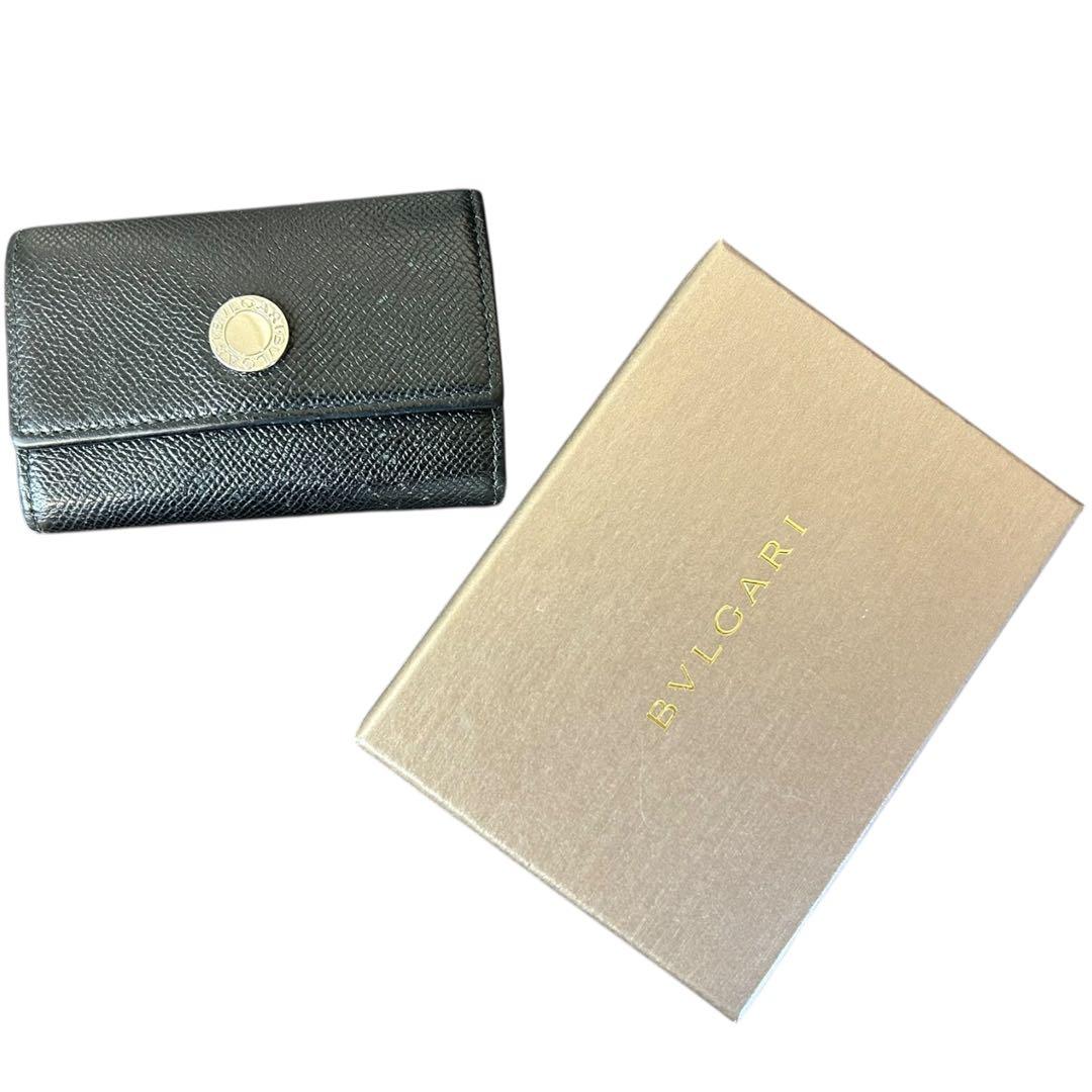 【BVLGARI】6連 キーケース ブラック 美品 箱付き 鑑定済