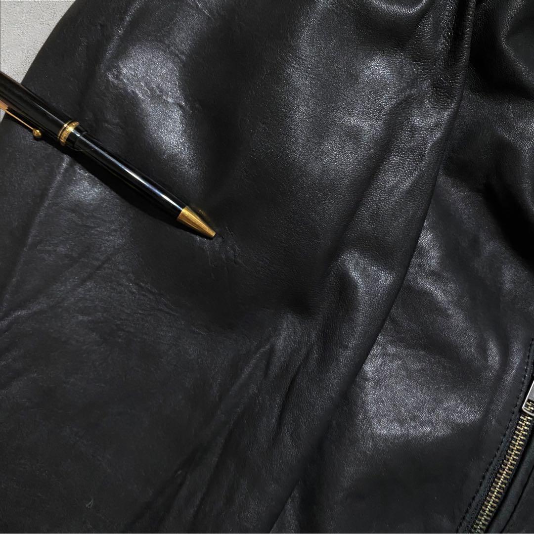 山田レザードリズラーXLトラッカージャケットジップアップブラック短丈G1本