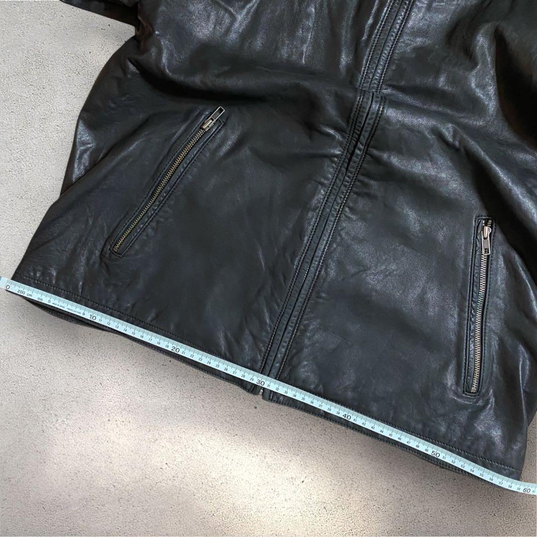 山田レザードリズラーXLトラッカージャケットジップアップブラック短丈G1本