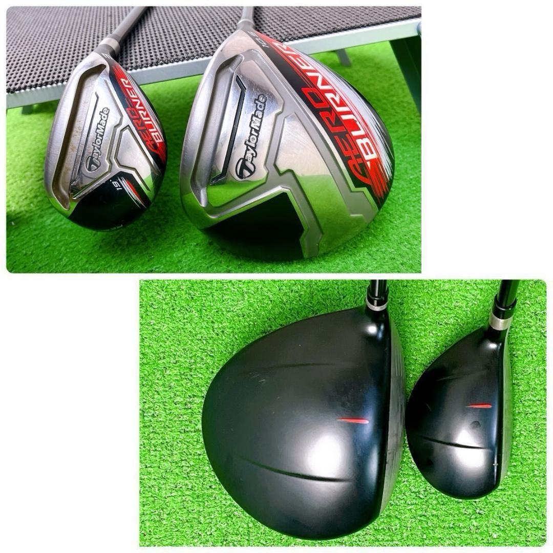 テーラーメイド エアロバーナー ブラック ゴルフクラブ メンズ セット 右打ち