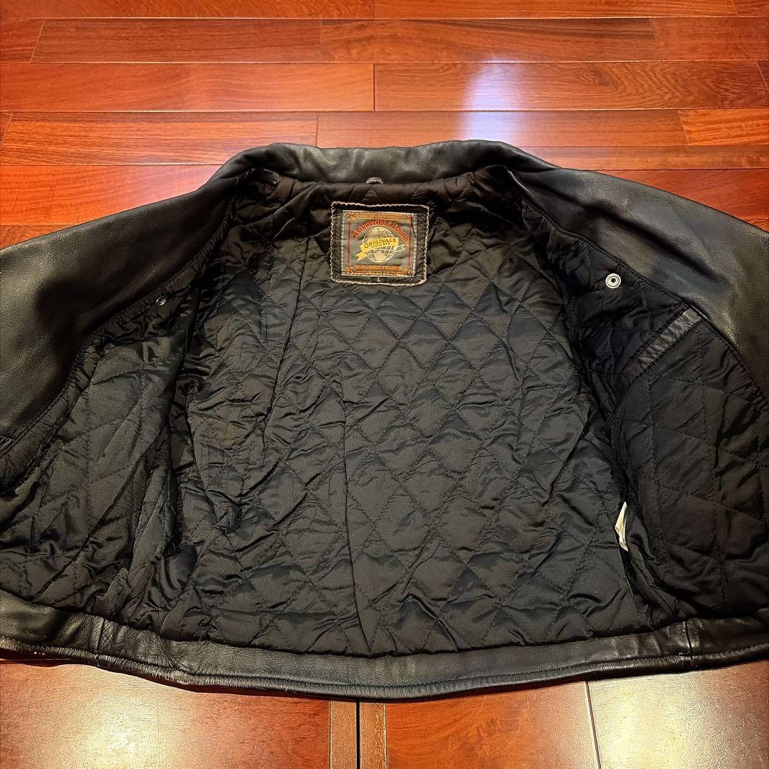 90s ダブル ライダース 牛革 ブラック 黒 ビンテージ フェード 古着 L