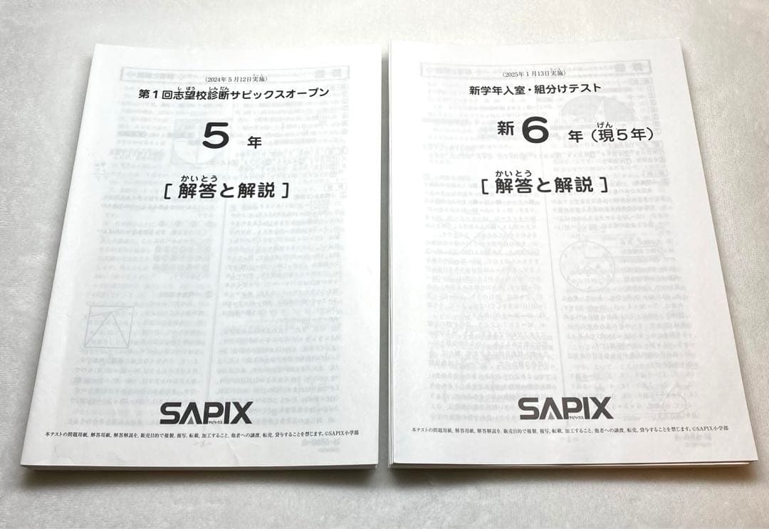 サピックス 5年 2024年マンスリー確認テスト 組分けテスト 全10回分セット
