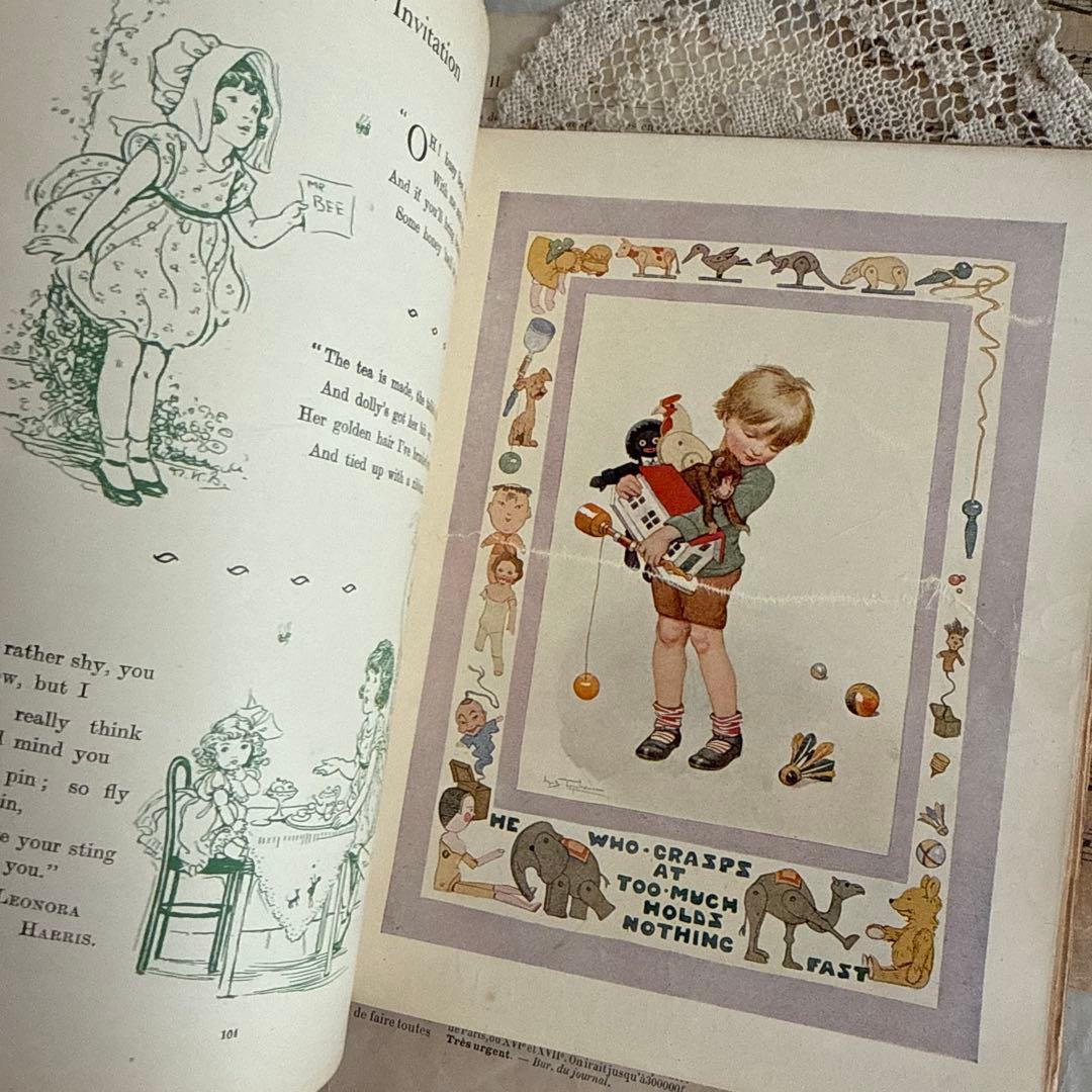 稀少アンティーク美しいヴィクトリアン絵本イギリス洋書　古書ジャンクジャーナル