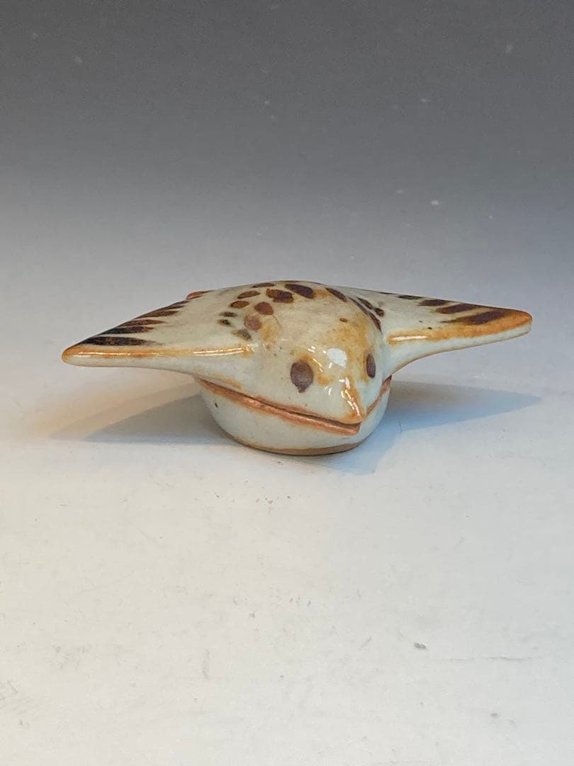 松本佩山 作 飛雀香合 年木庵窯 共箱