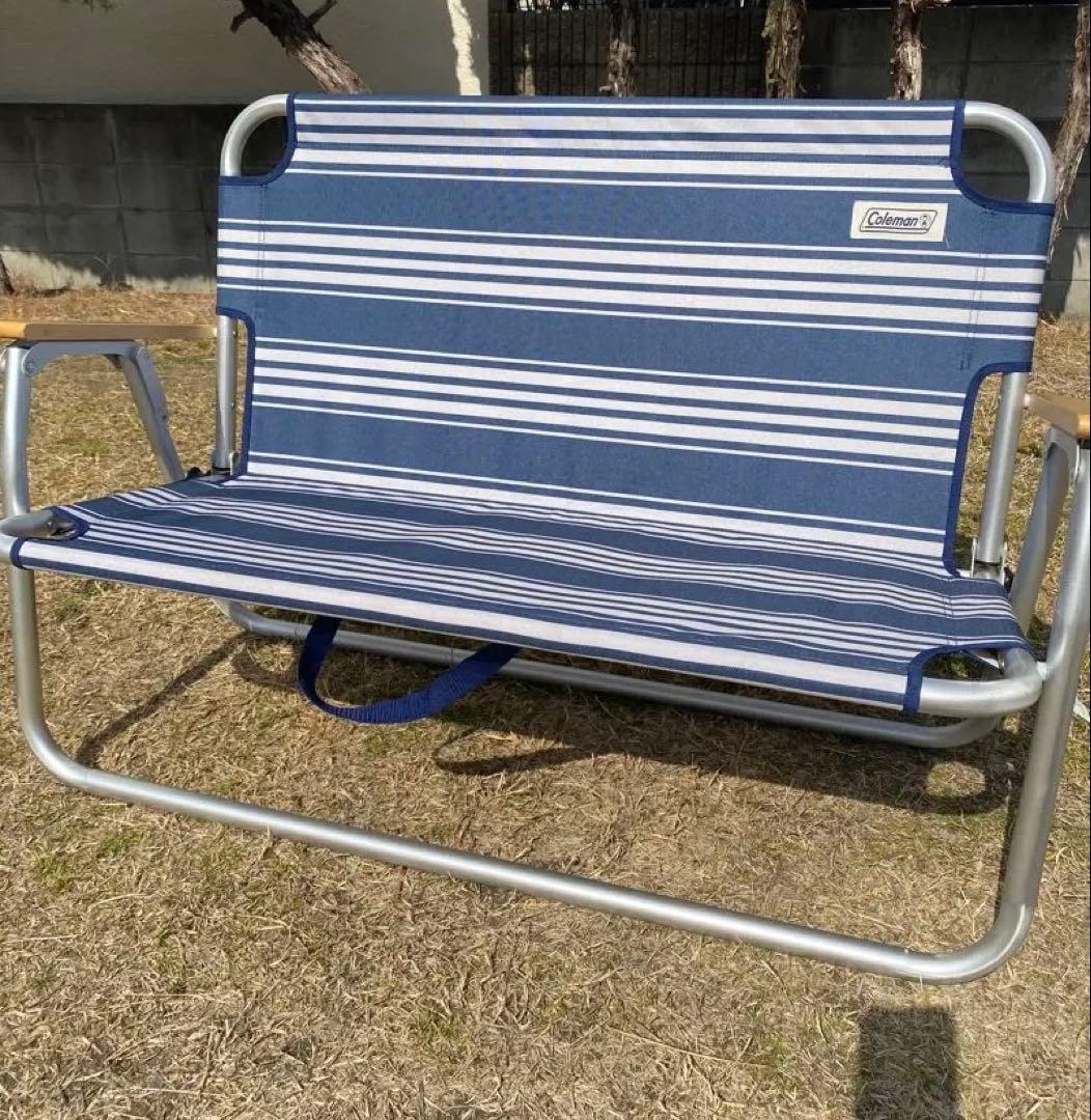 【廃盤・希少】コールマン リラックスフォールディングベンチ ネイビー ボーダー