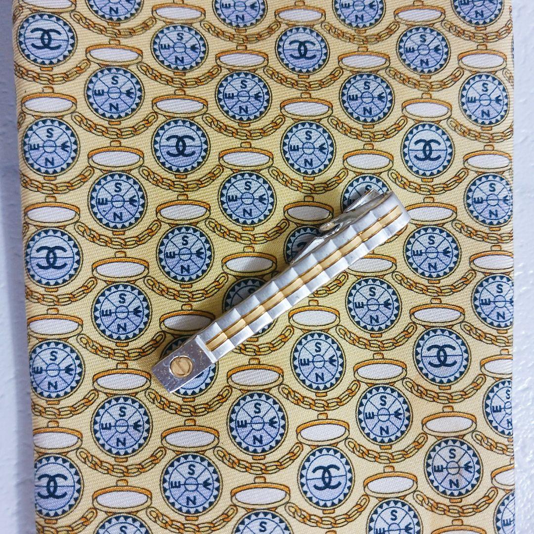 CHANEL ネクタイ ココマーク ヴィンテージ シャネル　ダンヒルタイピン付