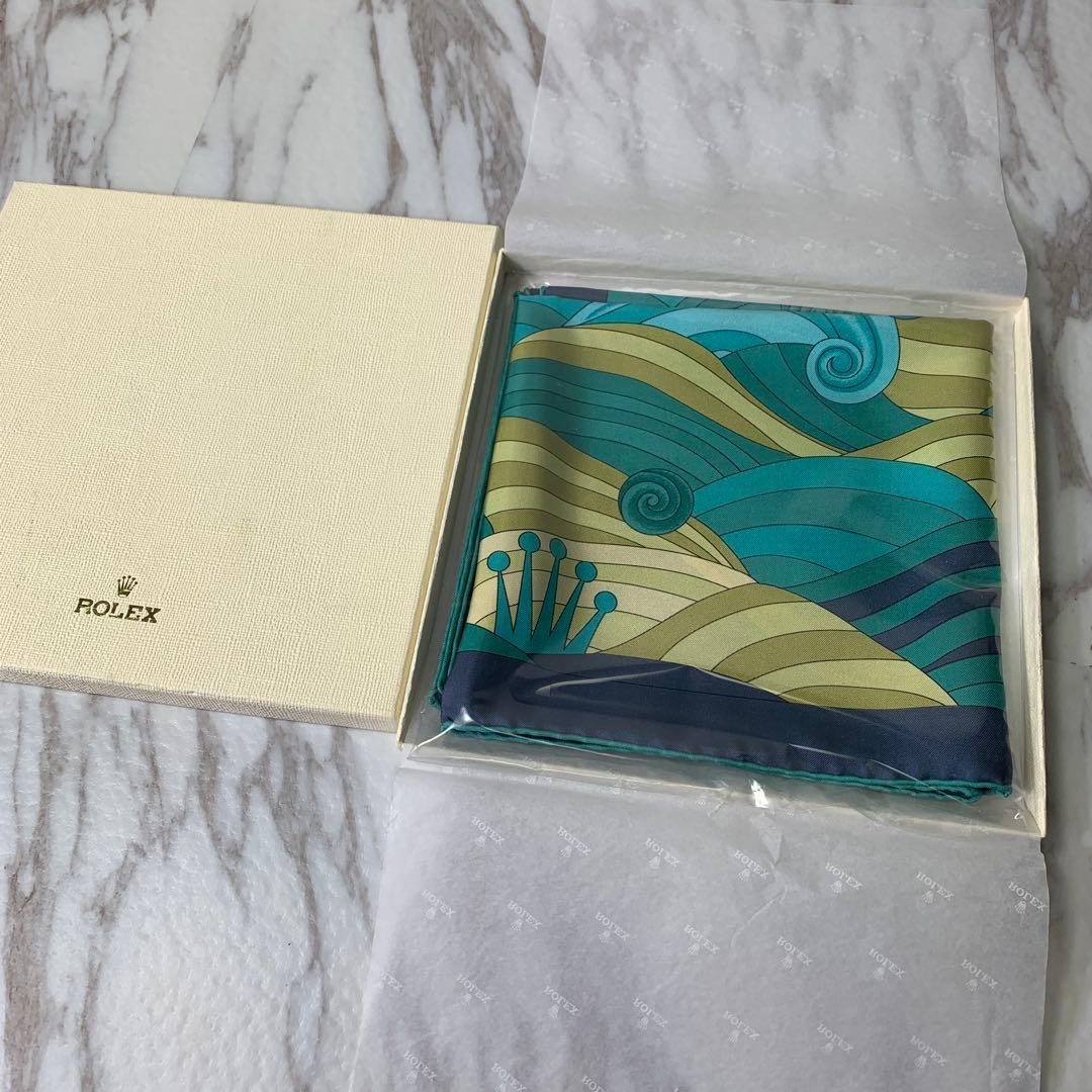 希少 ROLEX スカーフ 大判 フランス製 シルク100% 非売品 美品 王冠