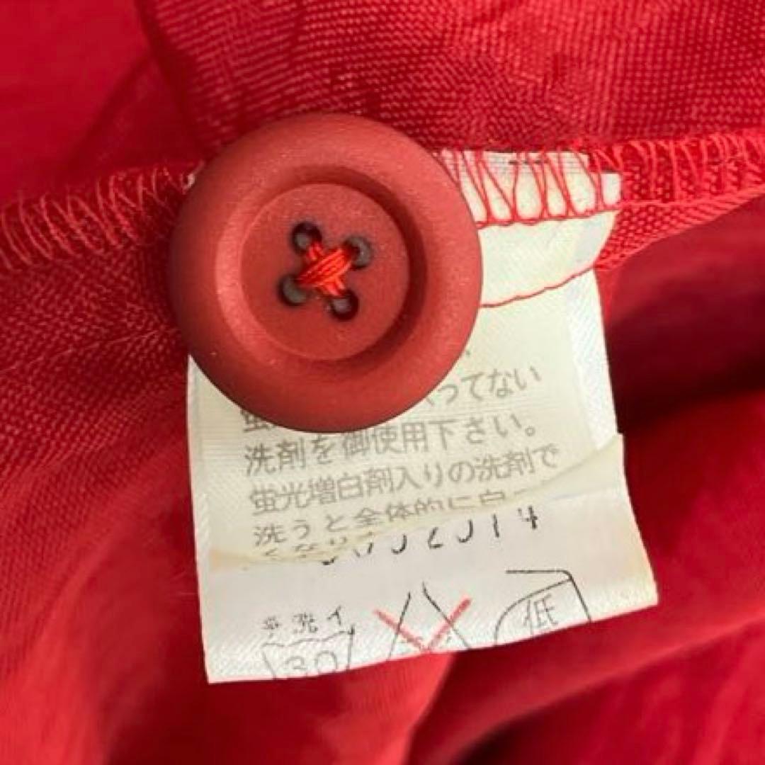 POTECHINO ポテチーノ　ロングシャツコート　お花のモチーフ　赤　さえら