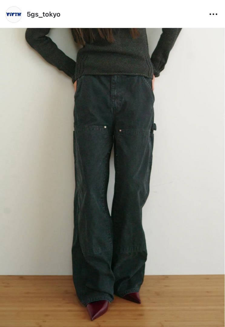 FIFTH GENERAL STORE Distressedダブルニー パンツ