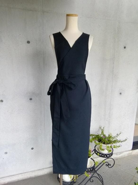 【日本製】S~3L 濃紺 茶道お稽古用エプロン127100-21