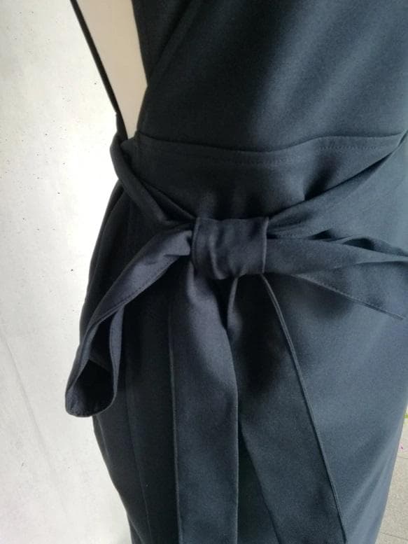 【日本製】S~3L 濃紺 茶道お稽古用エプロン127100-21