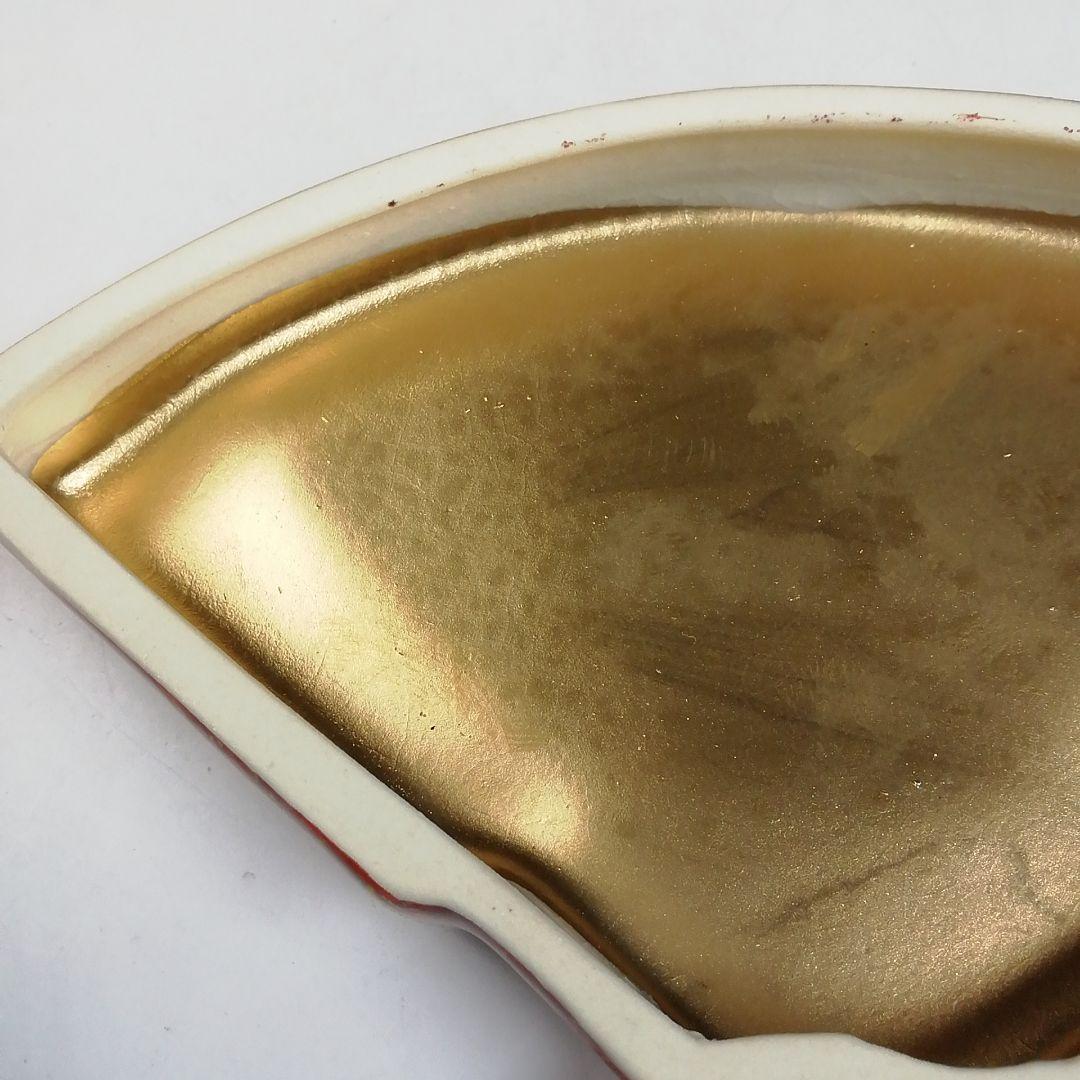 Ｔ６９０　香合　『色絵　末広』『橋本城岳 造』　共箱　茶道具