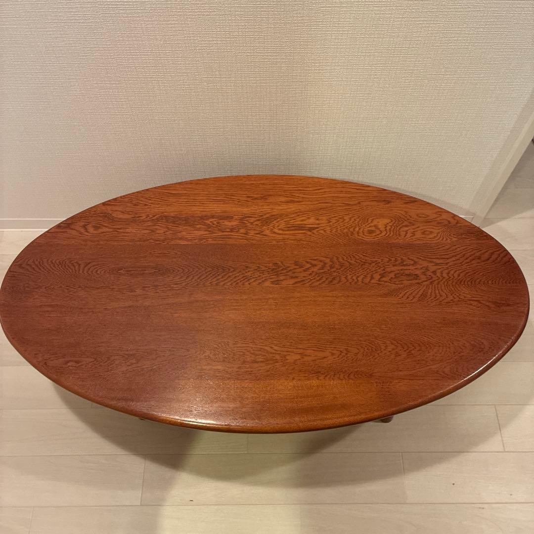 カリモク　木製　楕円形　センターテーブル　オーバル　サイドテーブル　ローテーブル