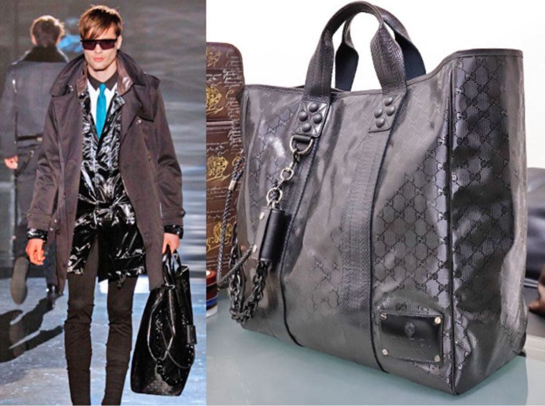 【超希少 ランウェイ限定品】GUCCI ウォレットチェーン付 インプリメ トート