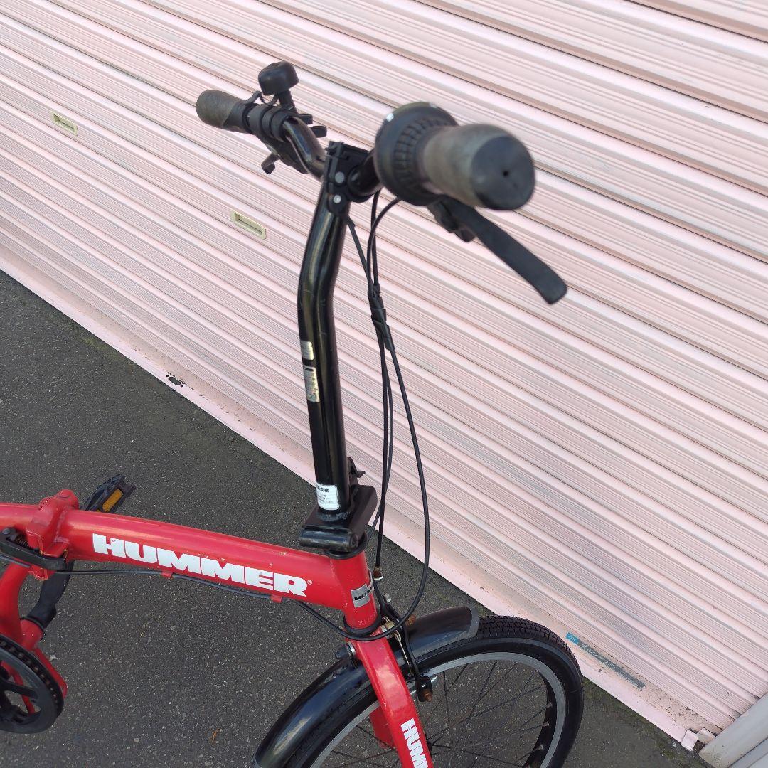 札幌限定‼️6段変速機付き‼️HUMMER 折りたたみ自転車 レッド　20インチ