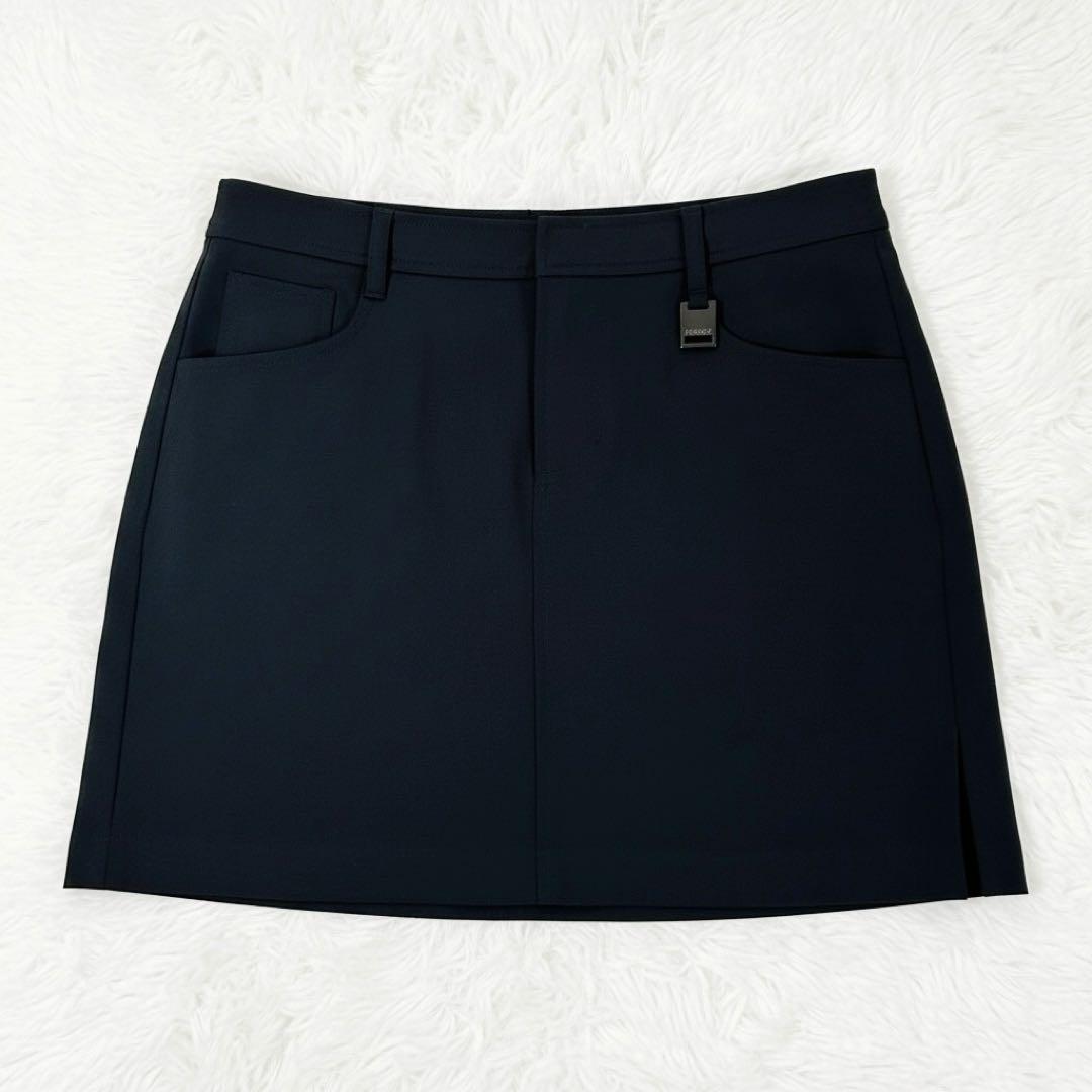 ダンスウィズドラゴン 星刺繍ロゴ ゴルフスカートL 黒