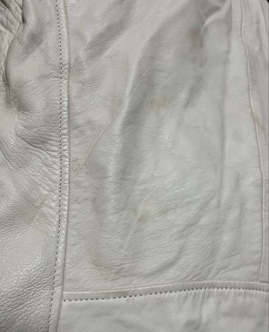 入手困難ZARA ラムレザーダブルライダースジャケット ホワイトレザー　白革