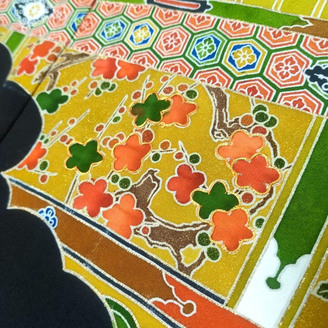 SALE☆丸紋 孔雀 鶴 花々 刺繍 留袖リメイクケープドレス*