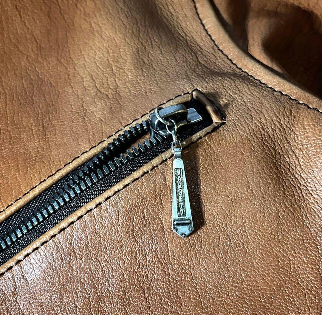 varde77 leather jacket 牛革　シングルライダース　ブラウン