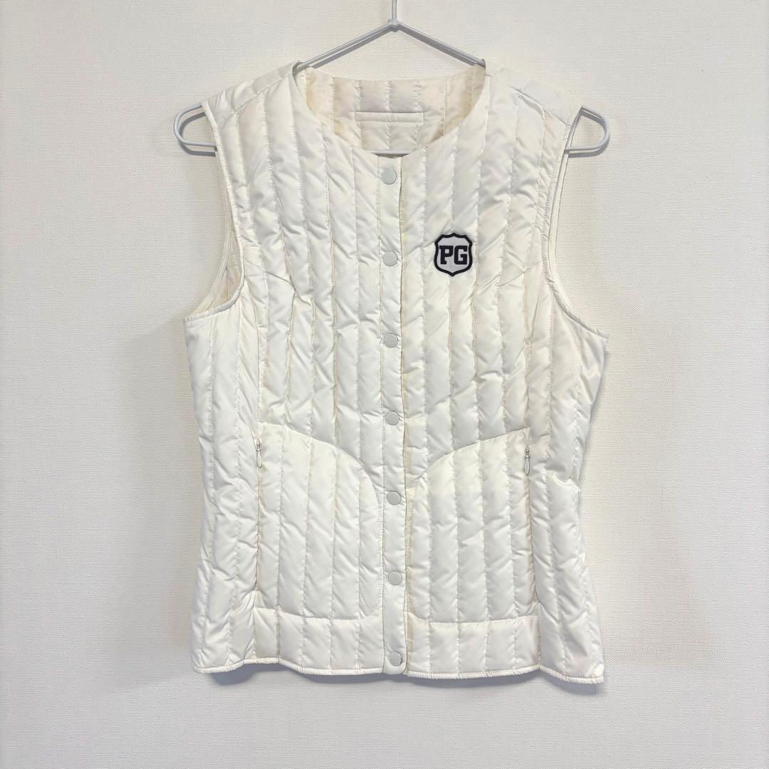パーリーゲイツ　ダウンベスト　ホワイト　ゴルフウェア　レディース
