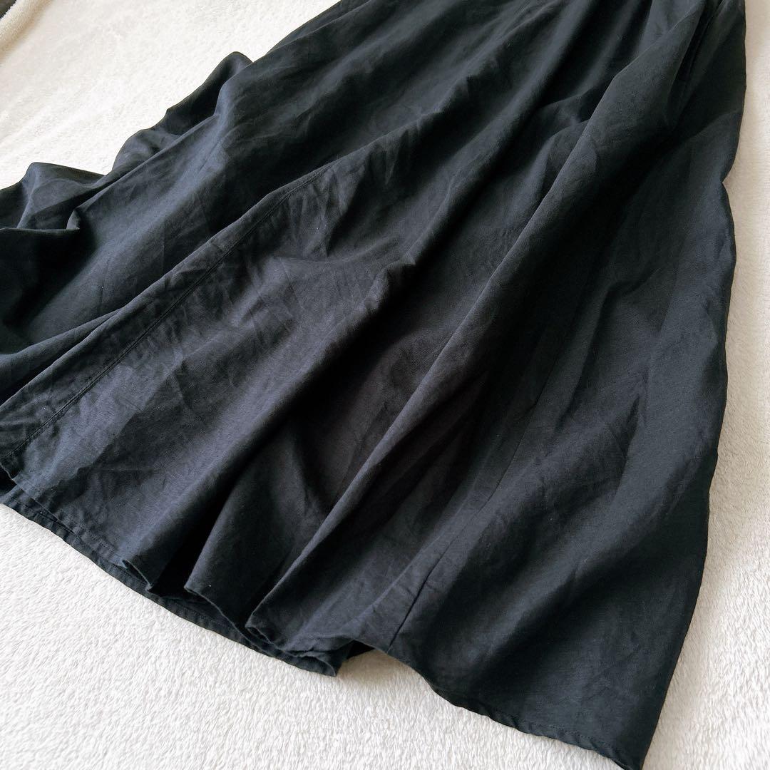 レリューム◆上質　リネン　コットン　ロングワンピース　フレア　洗える　ゆったり