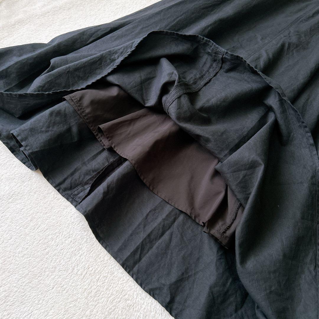 レリューム◆上質　リネン　コットン　ロングワンピース　フレア　洗える　ゆったり