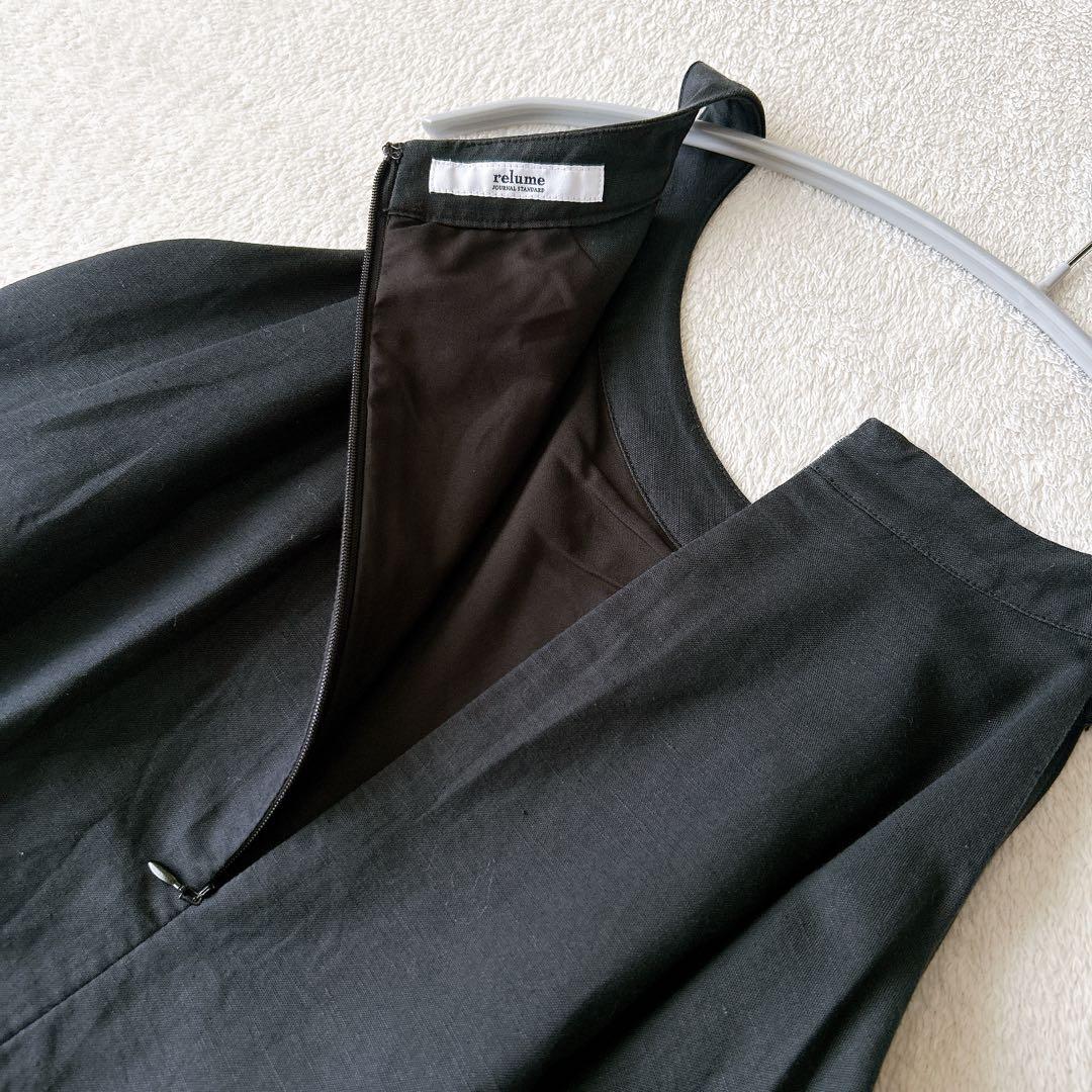 レリューム◆上質　リネン　コットン　ロングワンピース　フレア　洗える　ゆったり