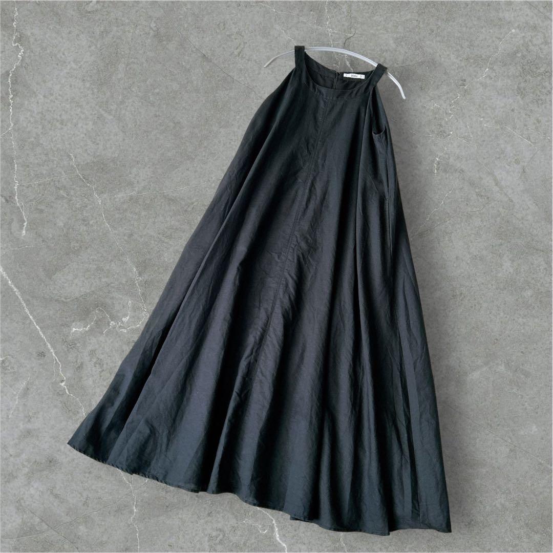 レリューム◆上質　リネン　コットン　ロングワンピース　フレア　洗える　ゆったり
