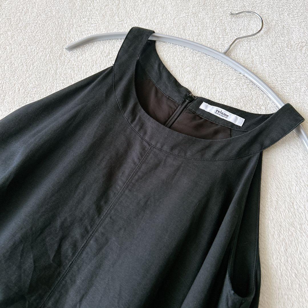 レリューム◆上質　リネン　コットン　ロングワンピース　フレア　洗える　ゆったり