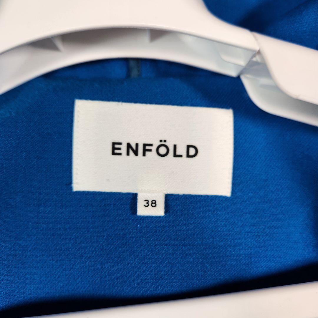 未使用✨エンフォルド ウールダブルクロスブルゾン フーディ Mサイズ ブルー