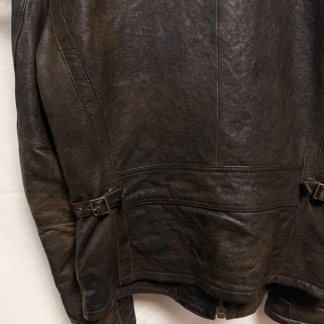 AVIREX レザージャケット ライダースジャケット 本革 羊革 革ジャン M
