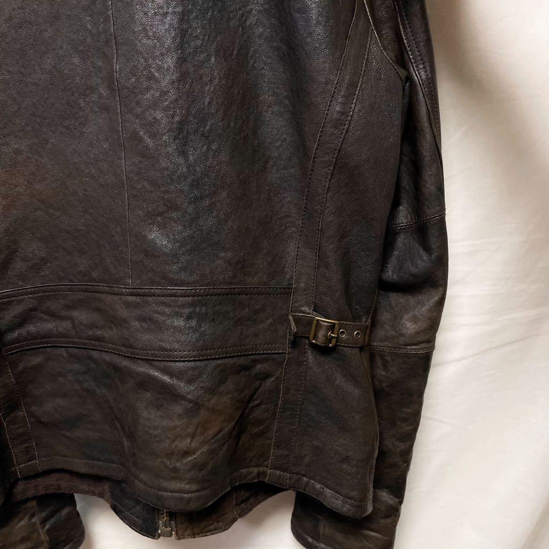 AVIREX レザージャケット ライダースジャケット 本革 羊革 革ジャン M