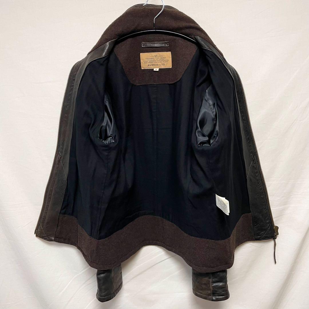 AVIREX レザージャケット ライダースジャケット 本革 羊革 革ジャン M
