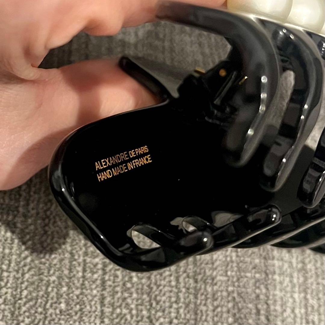 アレクサンドルドゥパリ　ヘアクリップ　パール ブラック Ｌサイズ