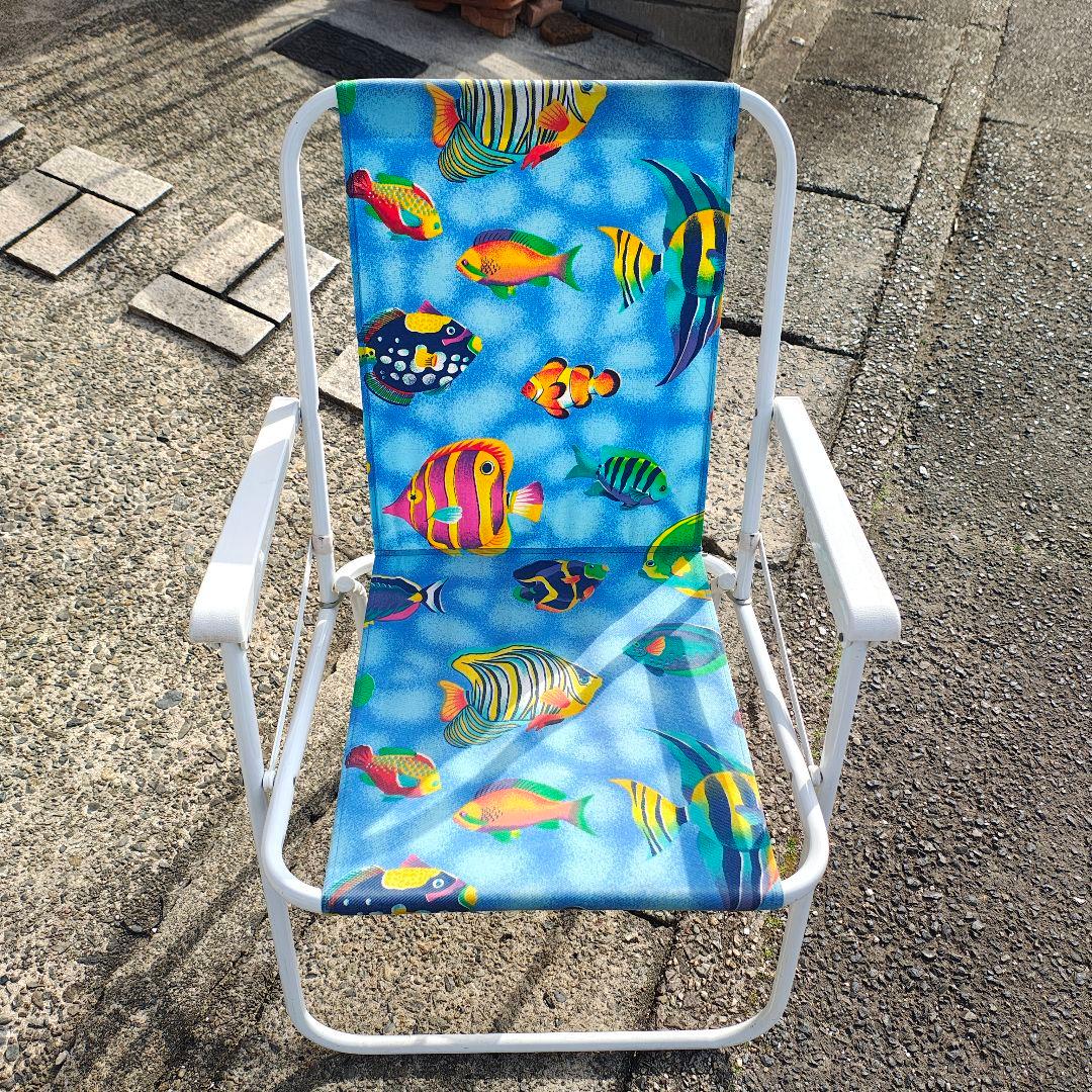 美品 折りたたみ式 ビーチチェア 2脚セット アウトドアチェア