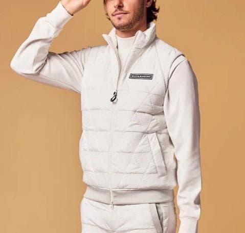 新品 ムータマリン 46200円 ジオメトリック キルティングダウンベスト M