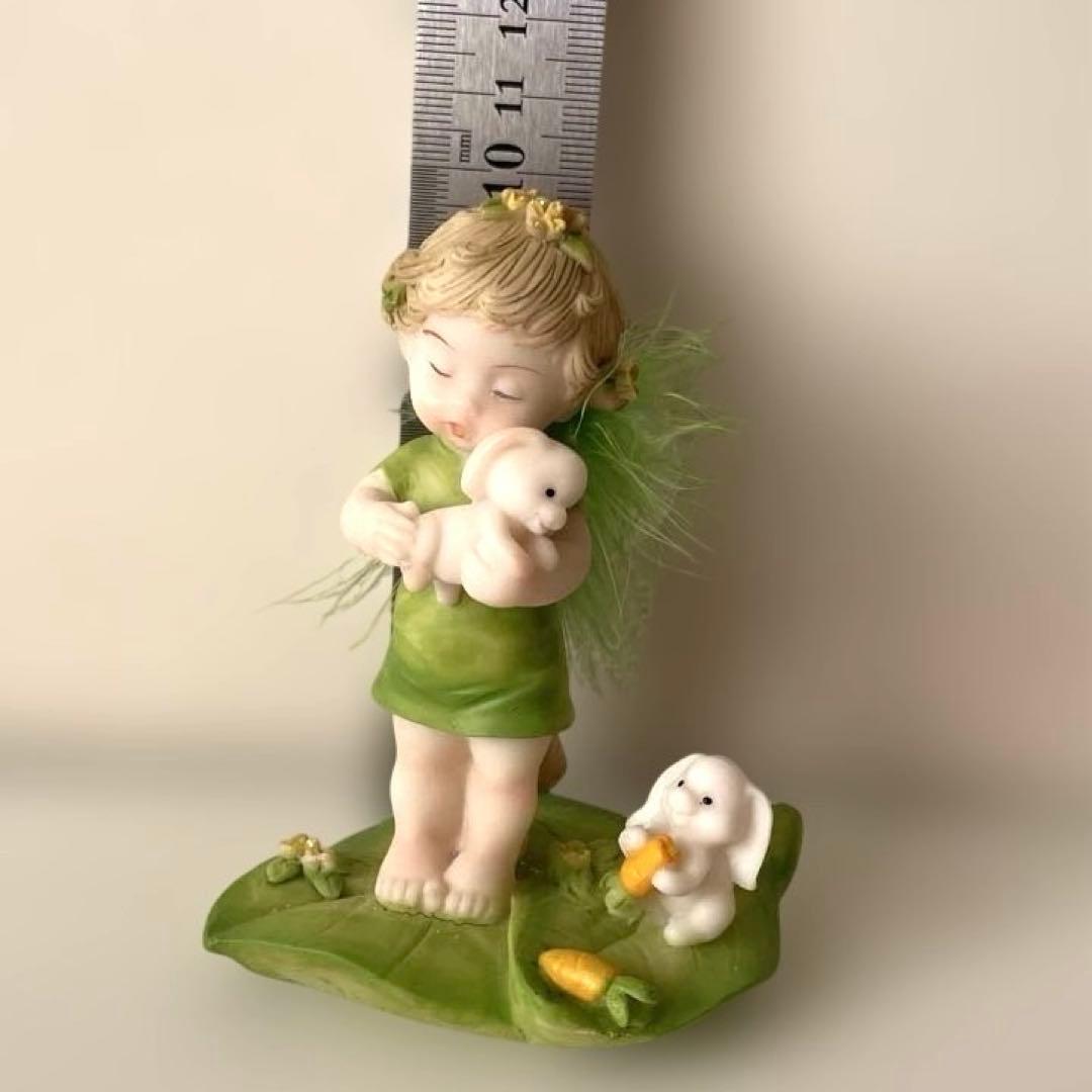 女の子　妖精　動物　置物　インテリア