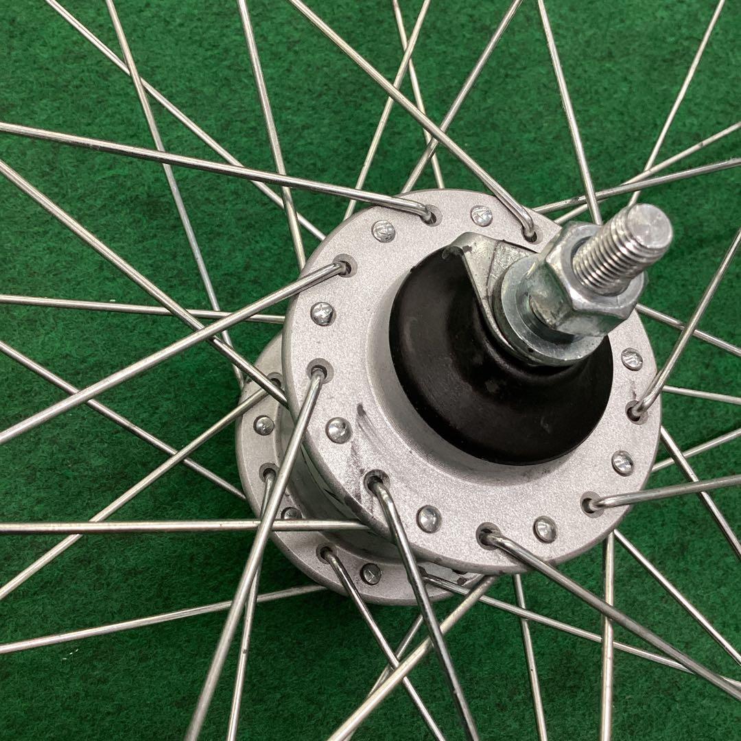 アルミホイール　26インチ　前輪　タイヤ付き　ハブダイナモ ミツバ　J2端子