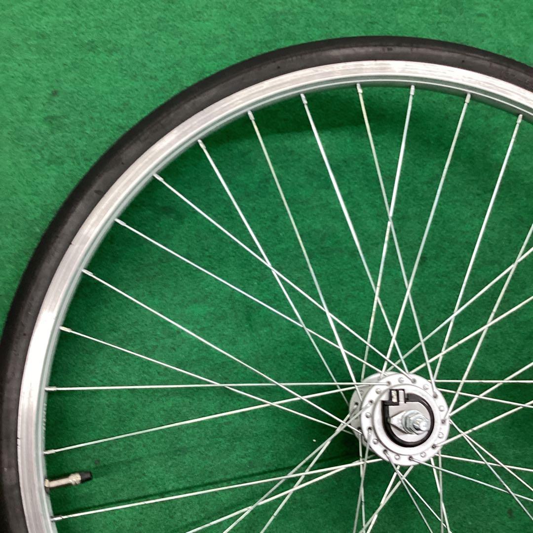 アルミホイール　26インチ　前輪　タイヤ付き　ハブダイナモ ミツバ　J2端子