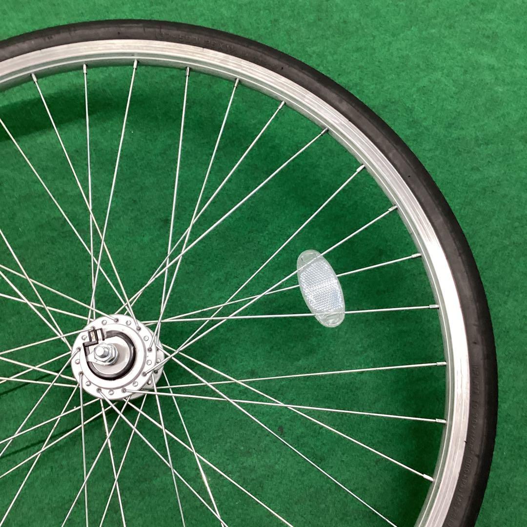 アルミホイール　26インチ　前輪　タイヤ付き　ハブダイナモ ミツバ　J2端子