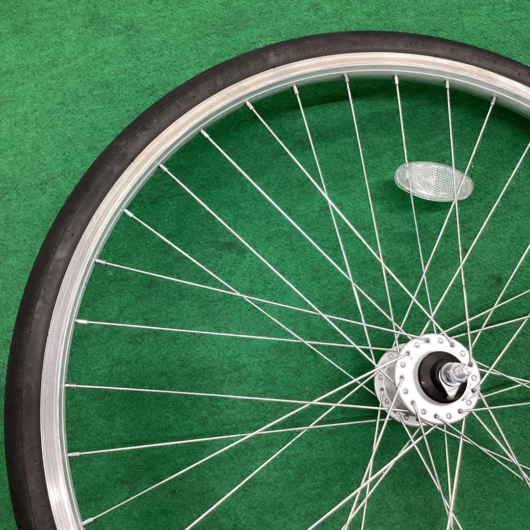 アルミホイール　26インチ　前輪　タイヤ付き　ハブダイナモ ミツバ　J2端子