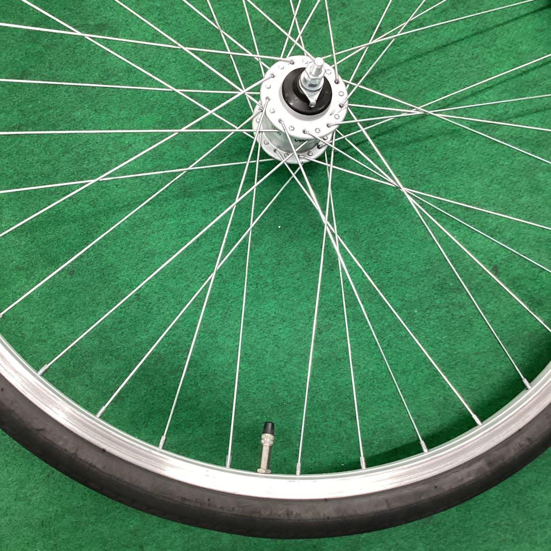 アルミホイール　26インチ　前輪　タイヤ付き　ハブダイナモ ミツバ　J2端子