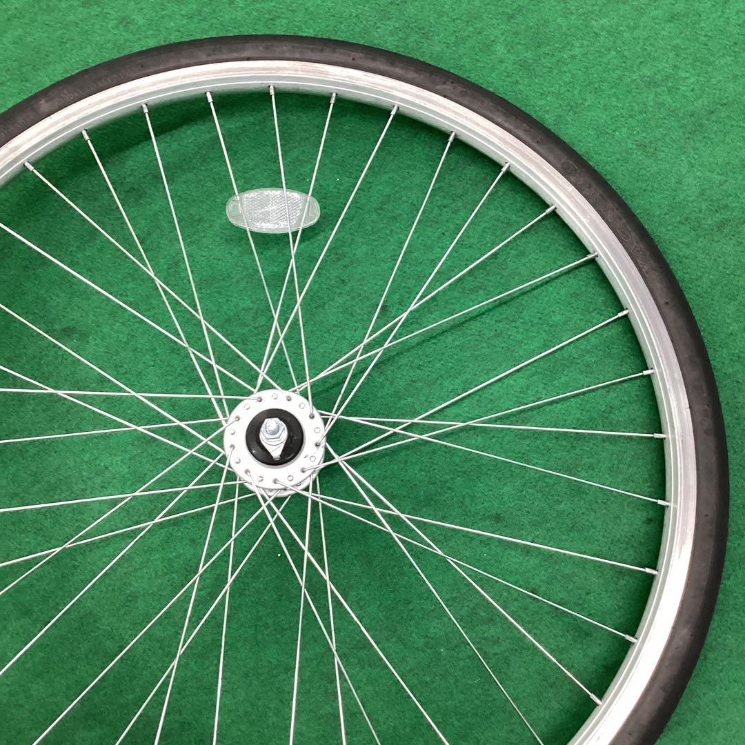 アルミホイール　26インチ　前輪　タイヤ付き　ハブダイナモ ミツバ　J2端子