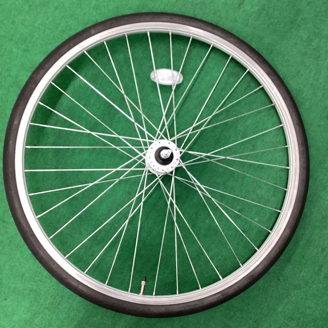 アルミホイール　26インチ　前輪　タイヤ付き　ハブダイナモ ミツバ　J2端子