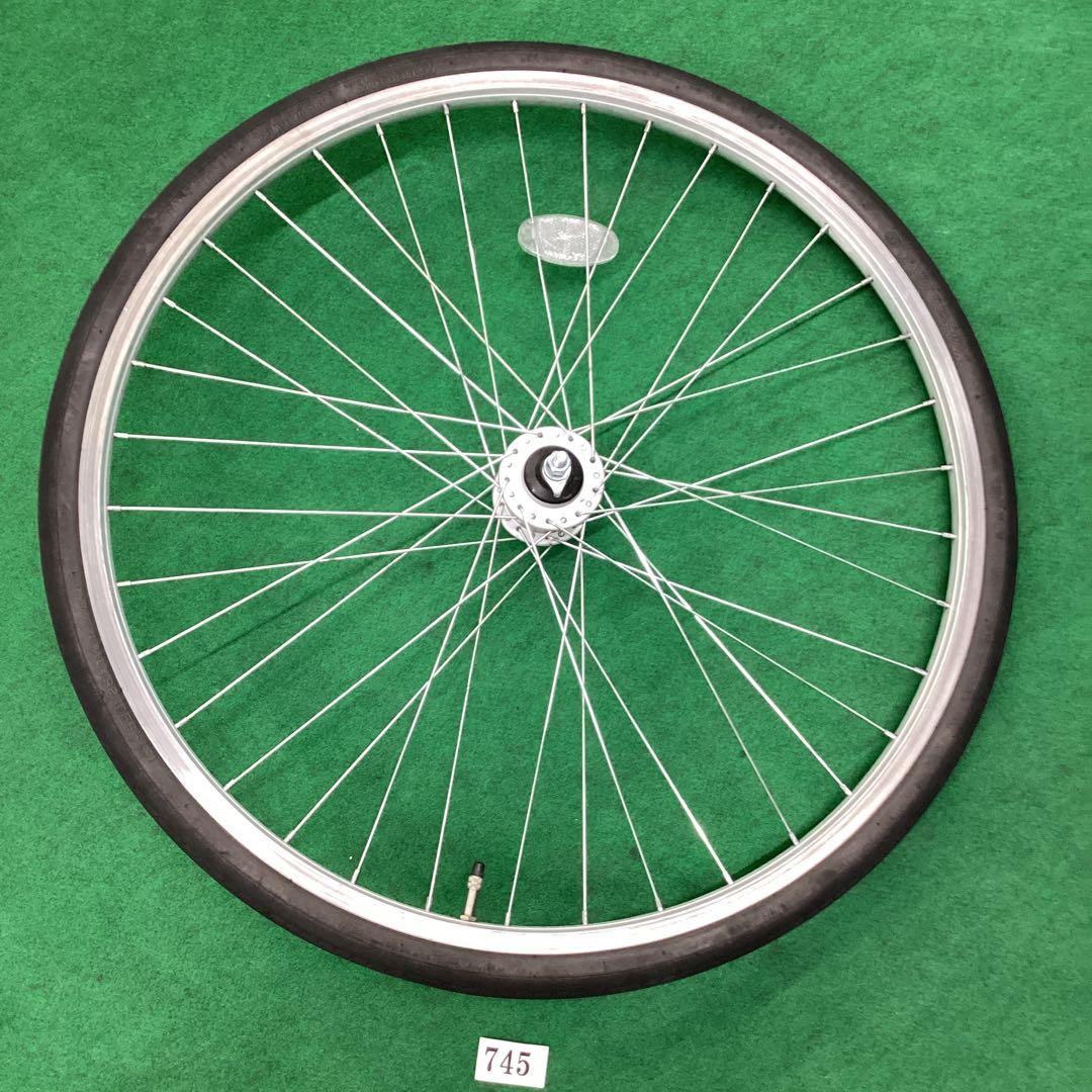 アルミホイール　26インチ　前輪　タイヤ付き　ハブダイナモ ミツバ　J2端子