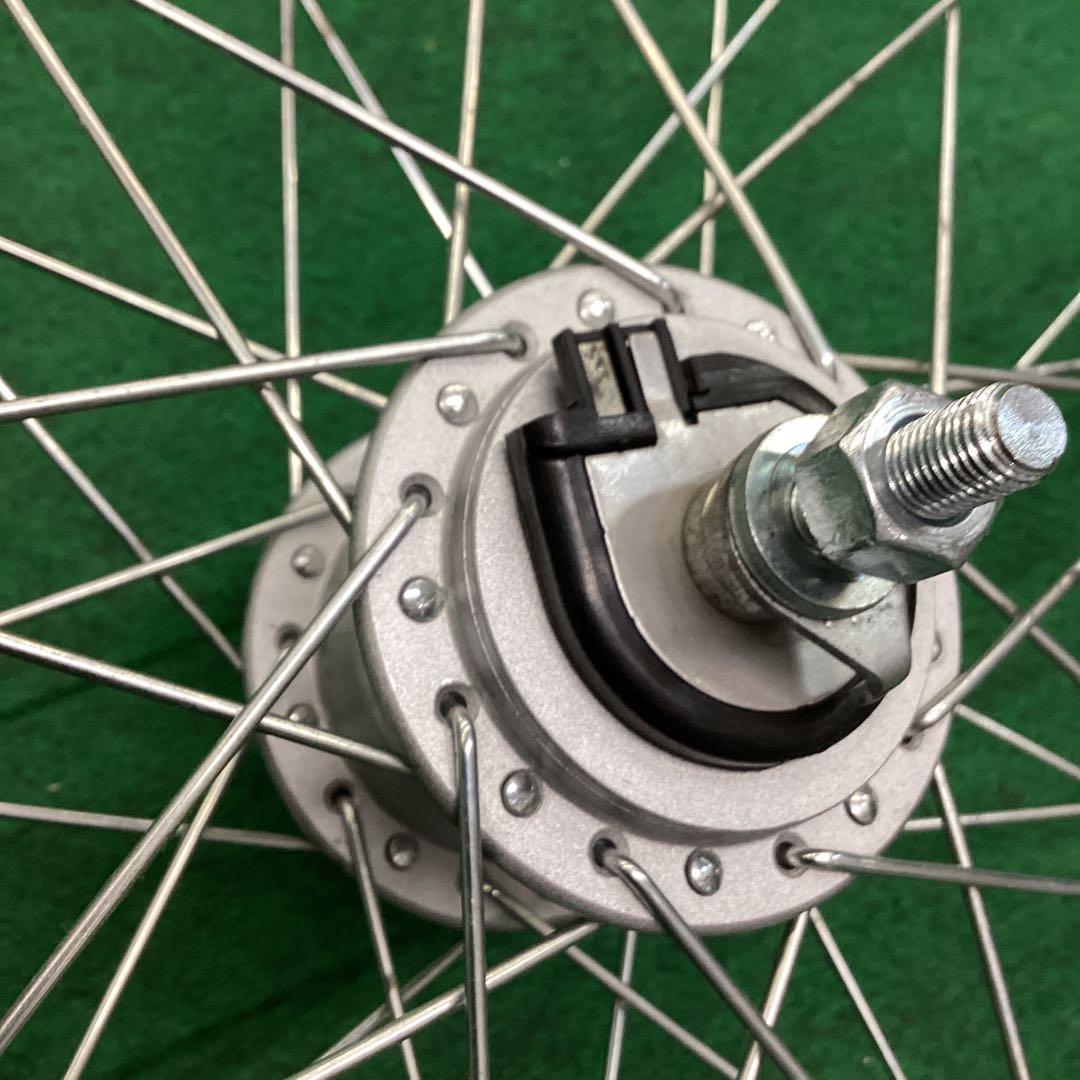 アルミホイール　26インチ　前輪　タイヤ付き　ハブダイナモ ミツバ　J2端子