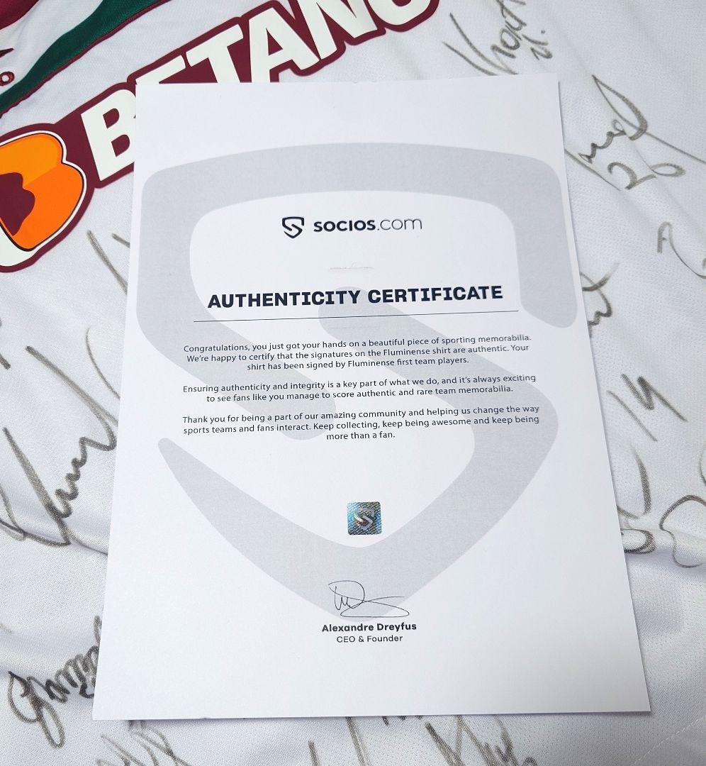 【希少】フルミネンセ 直筆サイン入りユニフォーム Lサイズ 本物