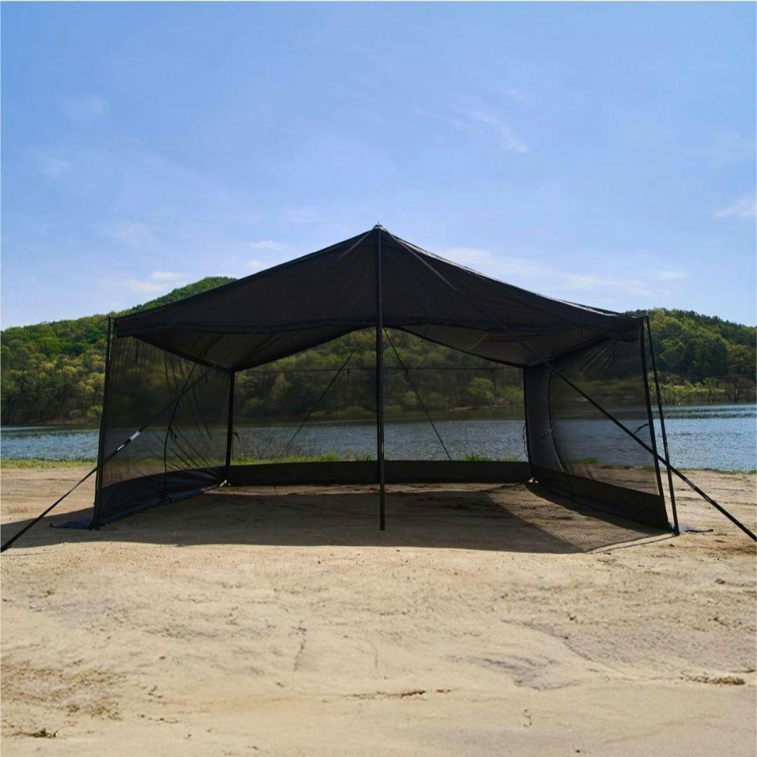 CAMVIL ジッパータープ レクタ型 KHAKI フルオプション 【訳あり】