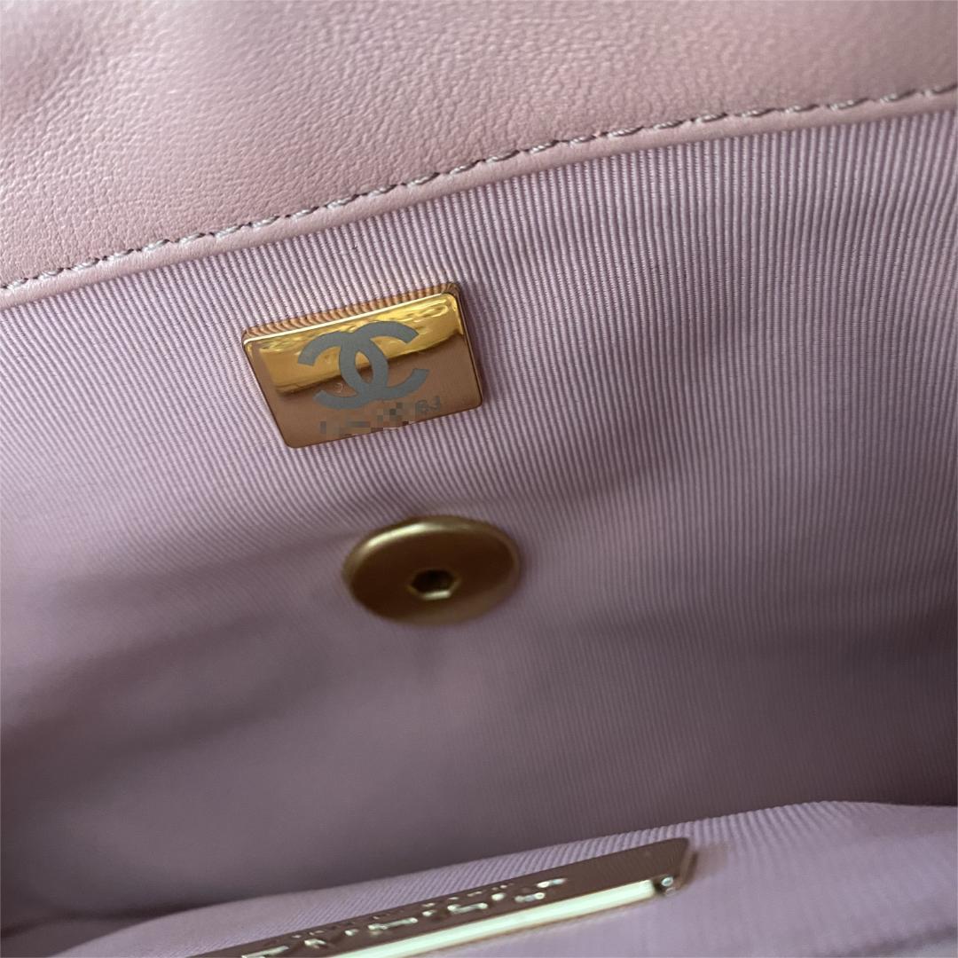 美品 AS1160 19シャイニーラムスキン ショルダー ハンドバッグ ピンク