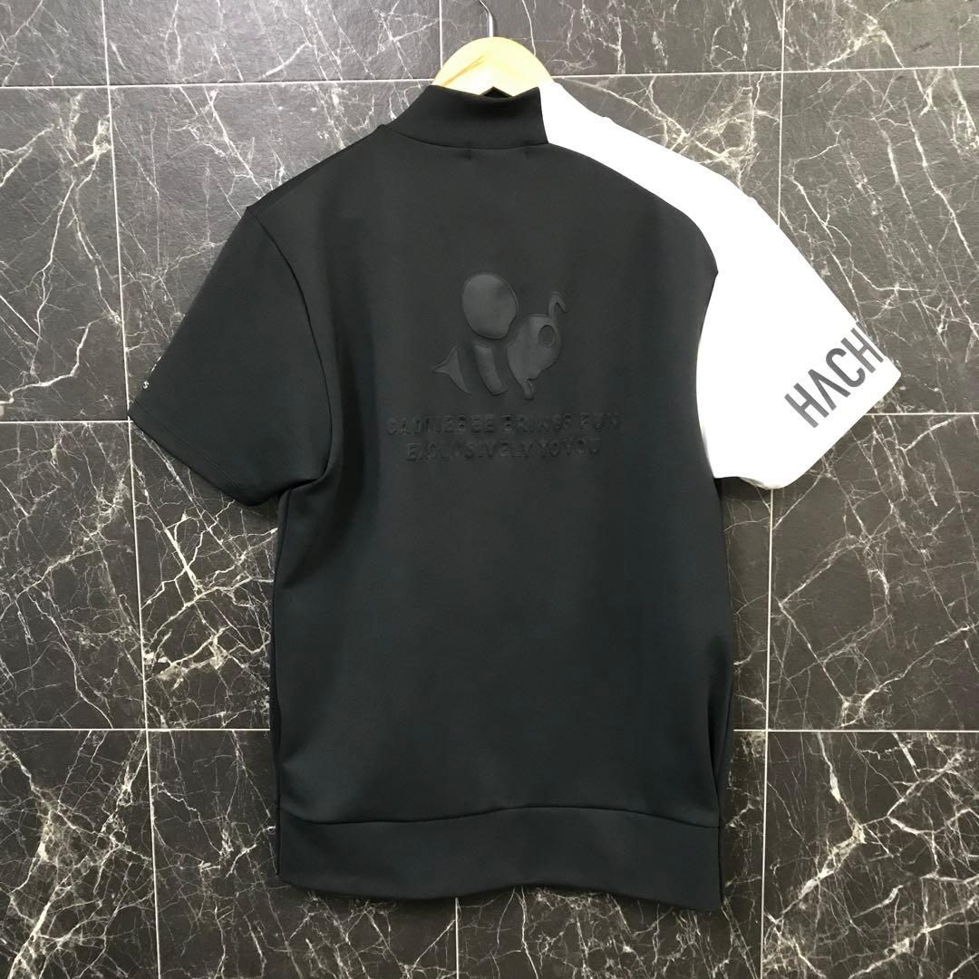 ハチヤーズ メンズ エンボス加工 モックネックシャツ《XL》